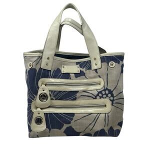 Kate Spade blue floral semi-shoulder tote bag